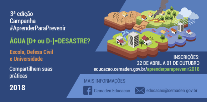 Campanha Aprender para Prevenir, realizada pelo CEMADEN para mobilizar ações em prol da redução de desastres